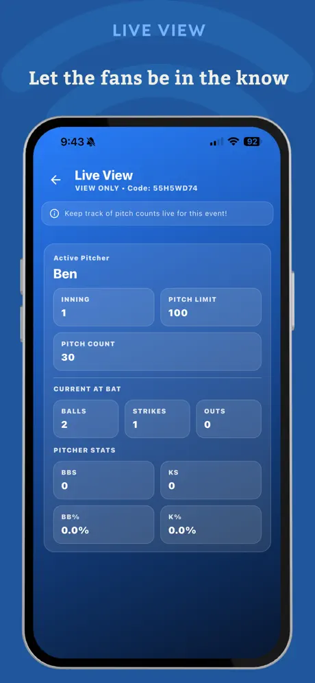 Rest Status View screen
