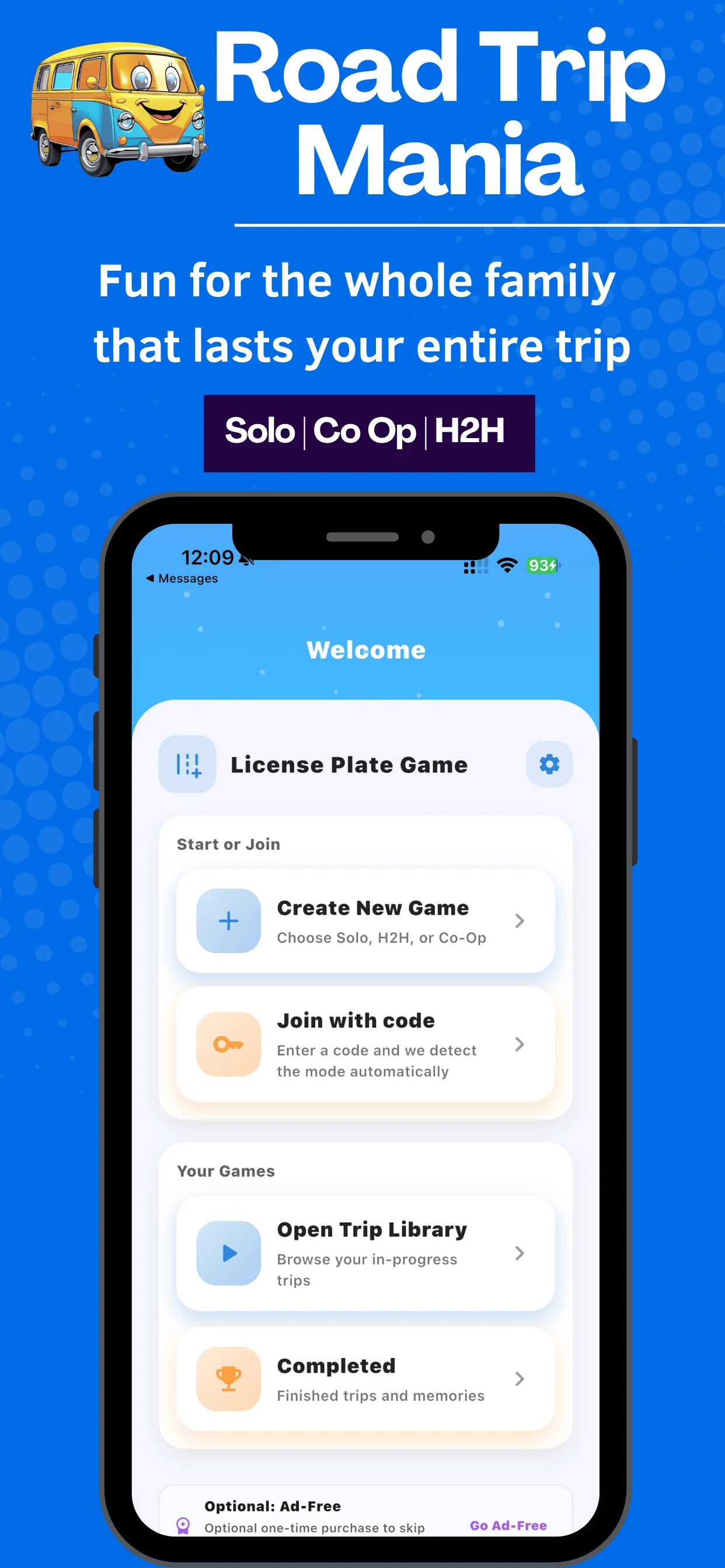 Road Trip Mania V2 with Solo, Co-Op, and Head-to-Head license plate games